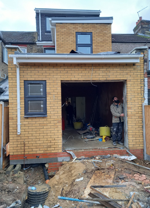 Completed rear extension with dormer loft